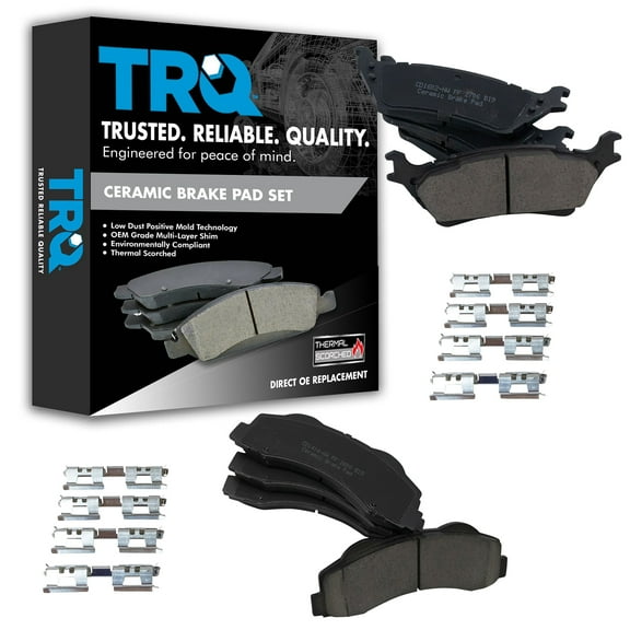 TRQ Front & Rear Premium Posi Ceramic Disc Brake Pad Kit for Ford Pickup Truck BFA13102 Fits select: 2012-2017 FORD F150