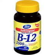 Rexall Naturals: Dietary Supplement Sublingual High Potency B-12, 60 ct