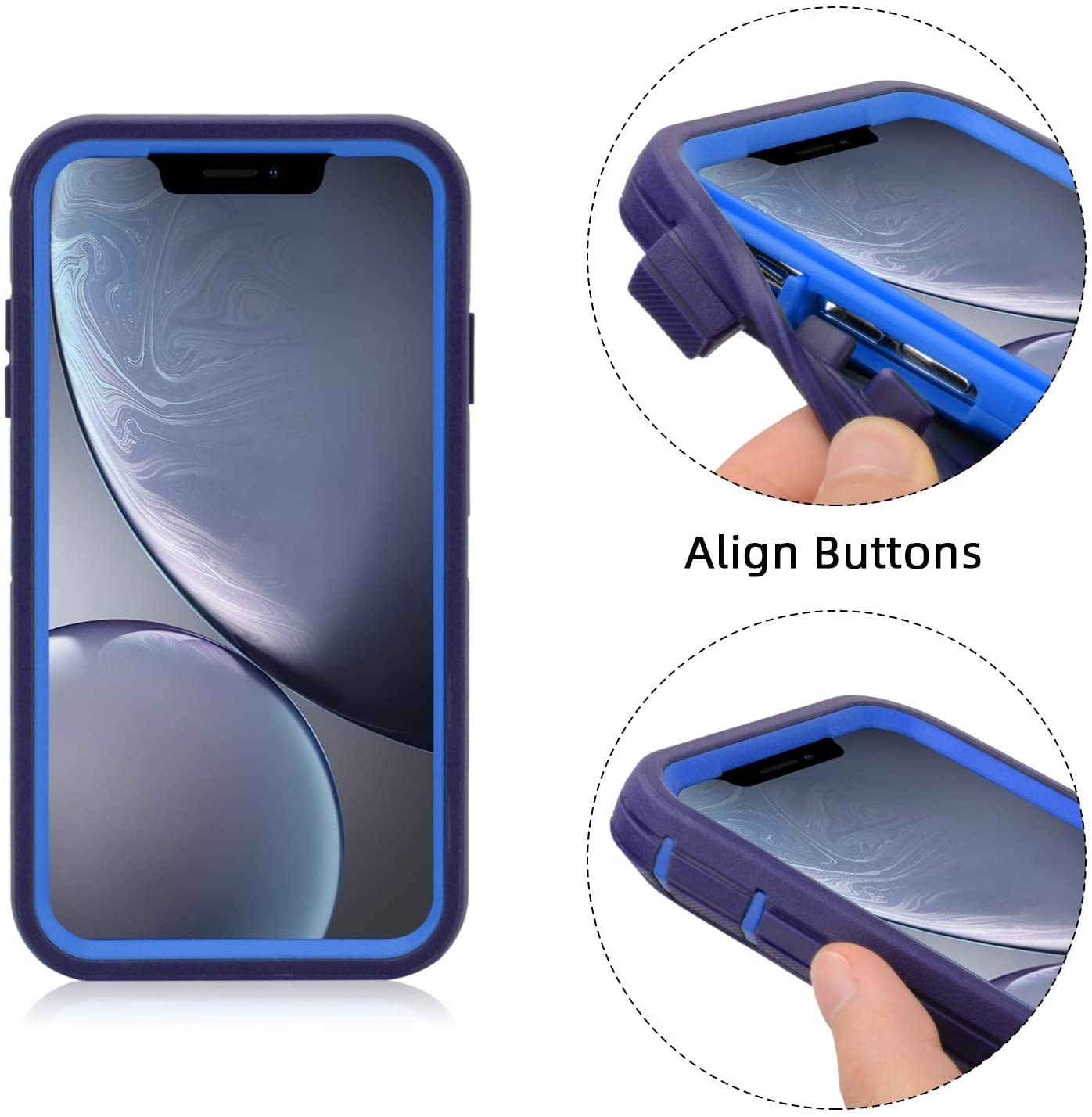 iPhone Xr Heavy Duty Case {Shock Proof Case with 3 Layer Rubber