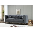 thumbnail image 3 of Uspridefurniture Lueck 76'' Velvet Rolled Arm Chesterfield Sofa, Gray, 3 of 5