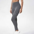 thumbnail image 4 of OSOLU Women Solid Color Side Pocket Long Pants High Elastic Yoga Pants Lifting Running And Fitness Sports Pants Workout Stretchy Running Tummy Control Joggers Bottoms Grey S, 4 of 6