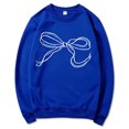 thumbnail image 4 of WEAIXIMIUNG Zip Up Hoodies Ladies' Classic Style Printed Bow Print Hooded Sweatshirt Round Neck Base Sweatshirt L, 4 of 5