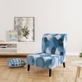 thumbnail image 3 of Designart "Indigo Watercolor Geometrical VI" Upholstered Contemporary Accent Chair - Arm Chair, 3 of 5