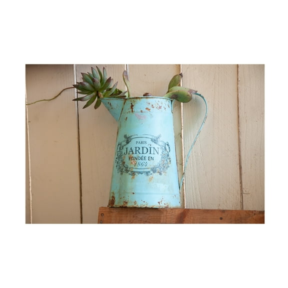Canvas Wall Art - Lori Hutchison 'French Watering Can' Wall Art for Living Room, Bedroom, or Office Décor by Trademark Fine Art - 19 x 12 Inches