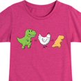 thumbnail image 3 of Instant Message - Dinosaur - T-Rex + Chicken = Dinosaur Nugget - Toddler & Youth Girls Short Sleeve Graphic T-Shirt, 3 of 6