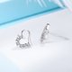 thumbnail image 2 of Pendientes de tuerca de corazón de cristal de plata de ley 925 JAMW para mujeres y niñas 1 par Sencillez, 2 of 5