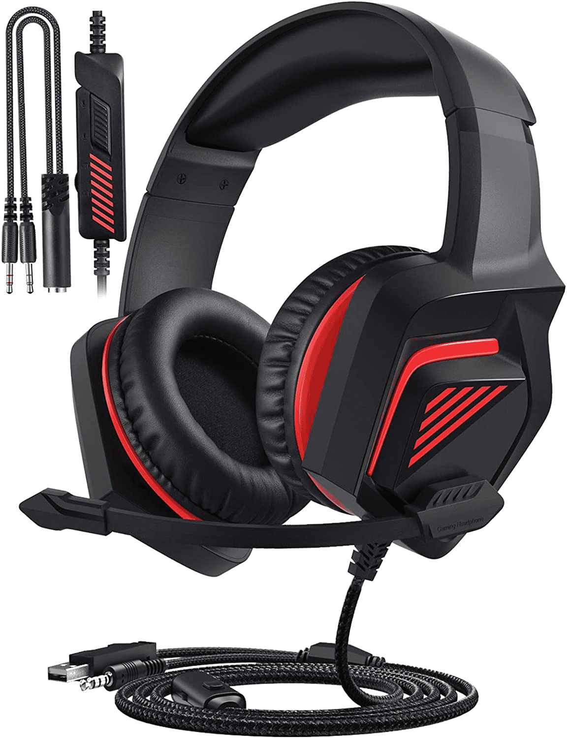 Mpow Wired Gaming Headset with Rotatable Noise Cancelling Mic and in