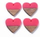 thumbnail image 1 of 5 Pcs Opaque Resin & Walnut Wood Pendants Two Tone Pendant Jewel Hot Pink Heart Pendant Decoration for Women Jewelry DIY Necklace Bracelet Craft Making 24x25x3mm Hole: 2mm, 1 of 3