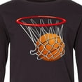 thumbnail image 4 of Inktastic Basketball Swish Long Sleeve Youth T-Shirt, 4 of 5