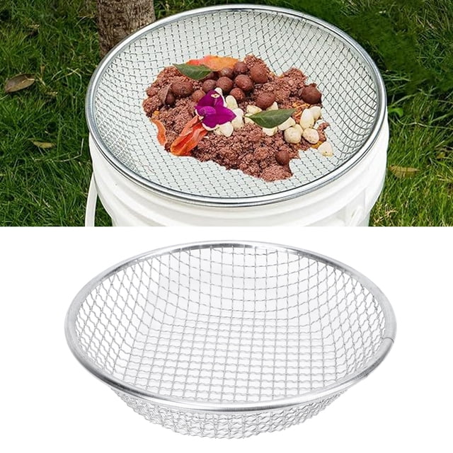 Jardinería De Tierra De Compost Tamizado, Acero Inoxidable 50 Kg Rodante De Jardinería Con Guantes Antideslizanes, Herramientas De Suelo De Jardín Características