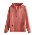 thumbnail image 7 of CQONEPT Womens Hoodie Fleece Sweatshirts Long Sleeve Pullover with Pocket Hooded Neck Sweatshirt Drawstring Pullover Tops Winter Clothes Pink XL, 7 of 7