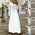 thumbnail image 3 of zuwimk Women Plus Size Dress,Women's Plus Size Long Sleeve Wrap V Neck Tie Waist A Line Mini Short Dress White,4XL, 3 of 4