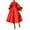 Red summer dresses, variant on SEMPAI Summer Dresses Dress Long Sleeve Crew Neck Solid Mid-Length Sundresses For Women 2025 Simple for Easter Women's Plus Dresses