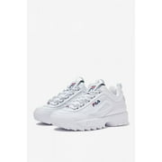 FILA Womens Disruptor II Premium Sneakers White/Fila Navy/Fila Red - 5FM00002-125
