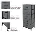 thumbnail image 3 of 5 Drawer Dresser Storage Vertical Tower Organizer Bedroom Nightstands Steel Frame, Grey, 3 of 8
