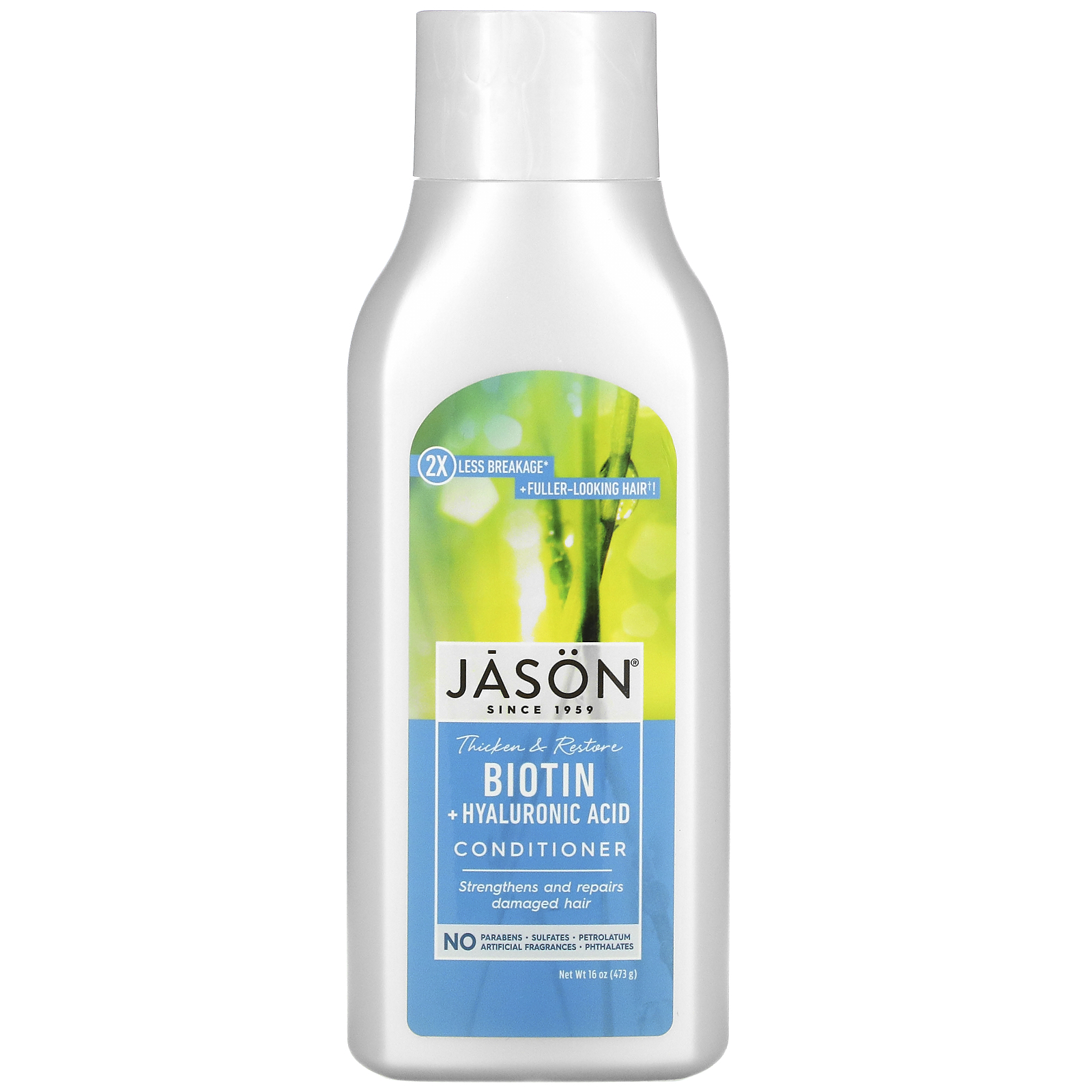 Jason Natural, Conditioner, Biotin + Hyaluronic Acid, 16 oz (473 ml) (pack of 6)