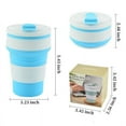 thumbnail image 3 of Silicone Collapsible Coffee Cup, Travel Camping Cup, Cup Cover Sealed, 12 oz, Folded Only 2 Inches, Blue, 3 of 5