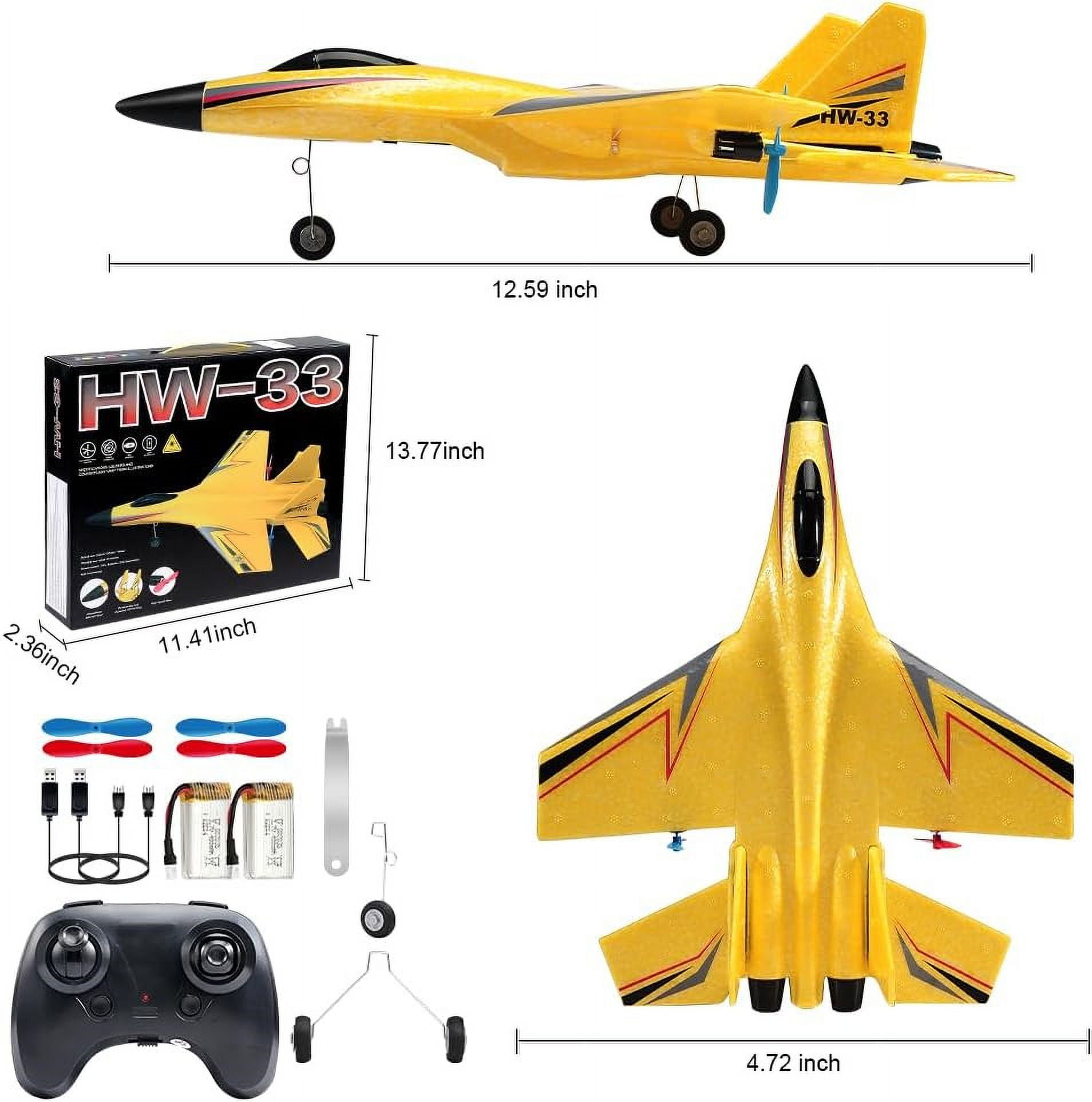 Roofworld RC Airplane SU-27 Yellow 2.4GHz 2 Channel with Gyro Night Lights
