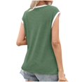 thumbnail image 4 of ZyeKqe Tank Tops for Women Casual Summer V Neck Cap Sleeve T Shirts Lightweight Color Block Tees Top, 4 of 7