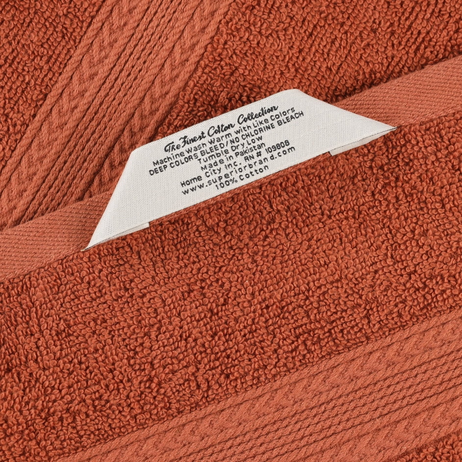 Superior Eco-Friendly Cotton Solid 12-Piece Copper Towel Set