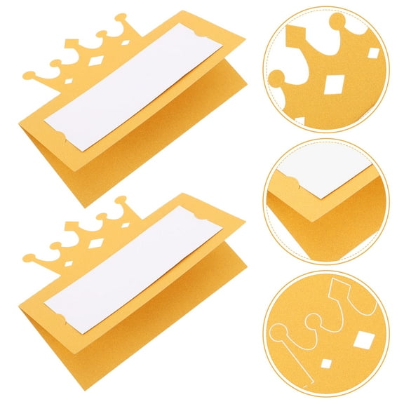 STRANDCHIC 50pcs Golden Pearlescent Table Name Cards for Party, Wedding, Event, and Organizer Table Settings