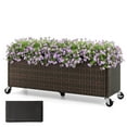 thumbnail image 1 of Costway 1 PCS Raised Garden Bed All-Weather PE Rattan Wicker Patio Planter Box with Wheels, 1 of 10