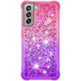 thumbnail image 2 of Compatible with Samsung Galaxy S21 FE Case Girls Women Liquid Glitter Heavy Duty Shockproof Back Cover Soft TPU Bumper Silicone Slim Protective Cover for Samsung Galaxy S21 FE Gradient Pink, 2 of 14