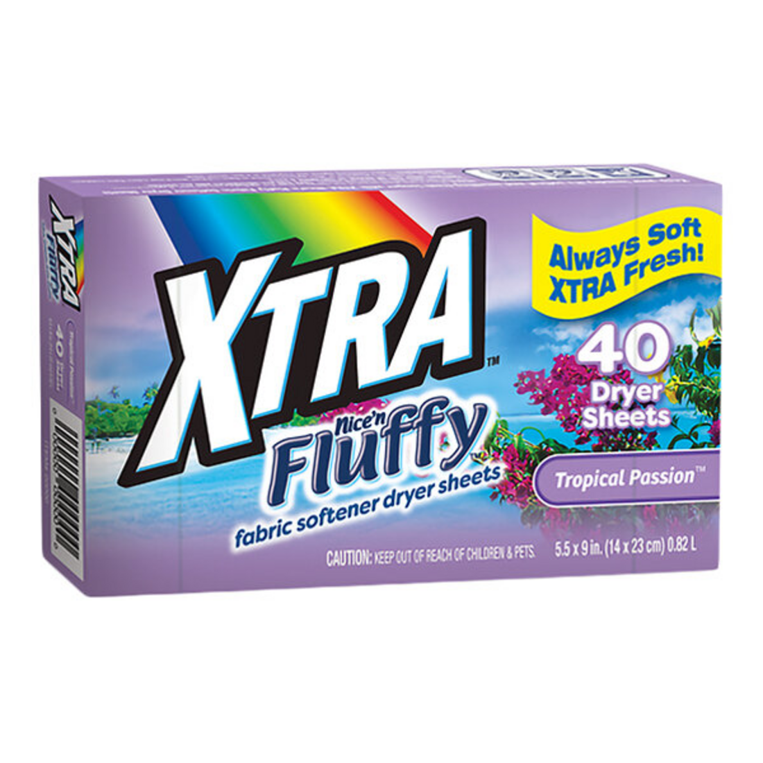XTRA Nice'N Fluffy 40-Count Tropical Passion Fabric Softener Dryer Sheets - 6 Pack