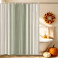 thumbnail image 4 of Sage Green Striped Shower Curtain Set - Standard 72" x 72" Washable Bathtub Curtain with 12 Hooks, Farmhouse Beige Stripes Vintage Rustic Waterproof Fabric Stall Shower Curtains for Bathroom Décor, 4 of 8