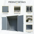 thumbnail image 4 of Remise de Rangement Extérieure Armoire en Résine Imperméable avec Porte Verrouillable pour Bicyclettes et Meubles de patio, Gris, 4 of 8