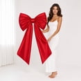 thumbnail image 5 of Red Bow Decor, 40 x 24 Inches Large Big Red Bow Party Decorations for Backdrop Birthday Wedding Bride, Huge Satin Ribbon Tie Hanging Wall Decor, 5 of 8