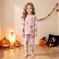 thumbnail image 2 of NOEGOEU Kids Halloween Pajamas Boys Girls Soft Cute Graphic Long Sleeve Top and Pants 2-9 Years (Pink,4-5 Years), 2 of 6