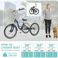 thumbnail image 5 of Mooncool Adult Folding Tricycle 7-Speed, Adult Trikes 24 inch Wheel Cruiser Bike with Cargo Basket, Foldable Tricycle for Adults, Women, Men, Seniors Exercise Shopping, 5 of 7