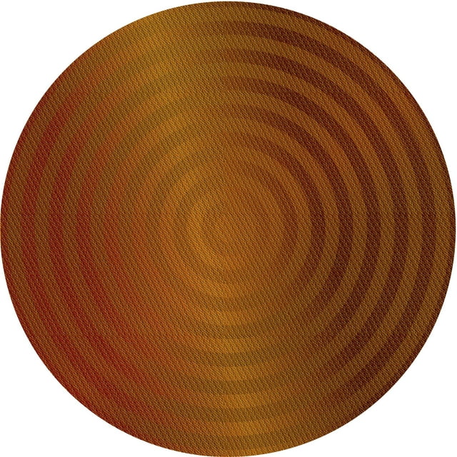 Ahgly Company Machine Washable Indoor Round Transitional Mahogany Brown Area Rugs, 3' Round