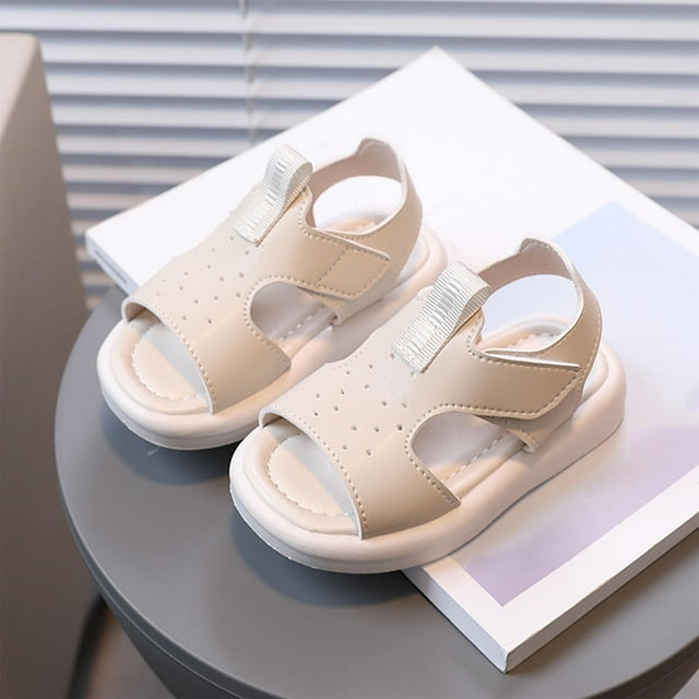 YUNAFFT Girls Soft Sole Sandals Breathable Non-Slip Hook & Loop Closure Casual Shoes for 15M-6Y