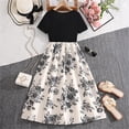 thumbnail image 3 of Tiijoy Big Girls Floral Short Sleeve A Line Dress Elegant Summer Dresses, Sizes 7-8, 3 of 8
