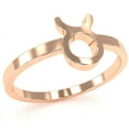 thumbnail image 2 of Taurus Zodiac Sign Ring In Solid 14k Rose Gold, 2 of 6