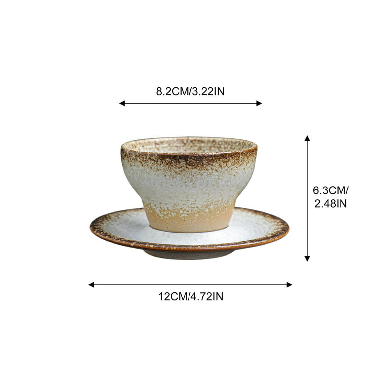 Cone Shaped Espresso Cup With Base Ceramic Stylish Coffee Mugs Vintage  Style Rough Pottery