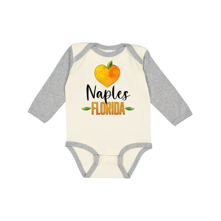 

Inktastic Naples Florida Orange in Heart Gift Baby Boy or Baby Girl Long Sleeve Bodysuit