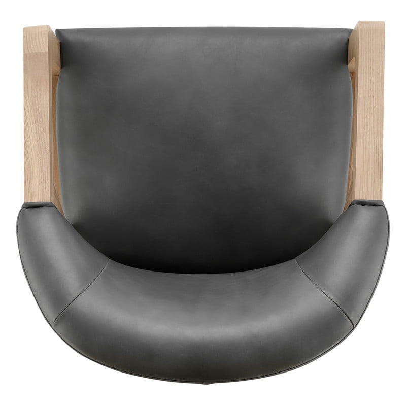 Spruce & Spring Leather Counter Stool with Exposed Wood Indoor Faux Leather Stool