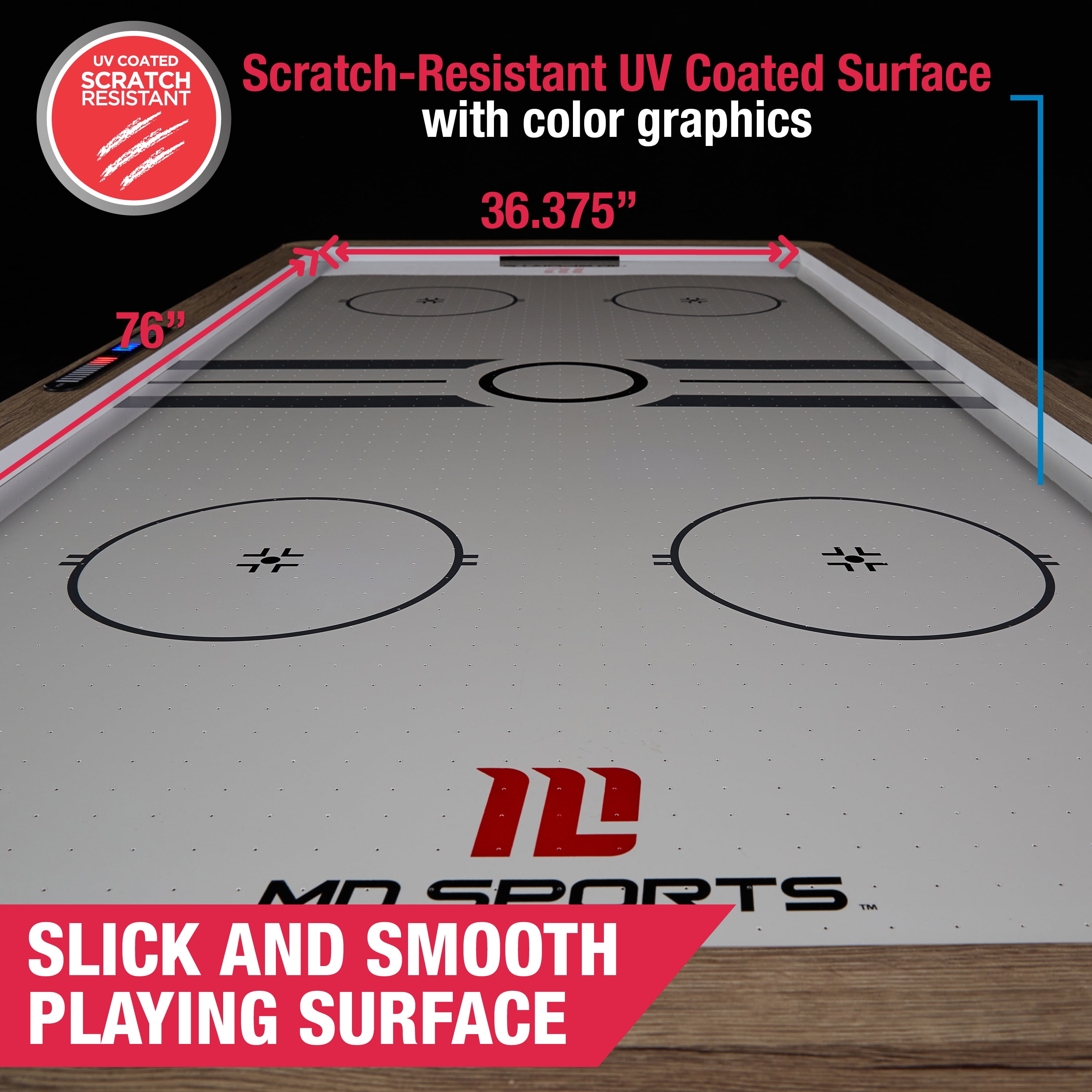 7 ft. Hinsdale Air Hockey Table With Pusher and Puck Set by MD Sports