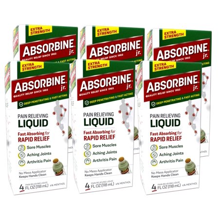 Absorbine Jr. Plus Pain Relieving Liquid 4 oz (Pack of 6)
