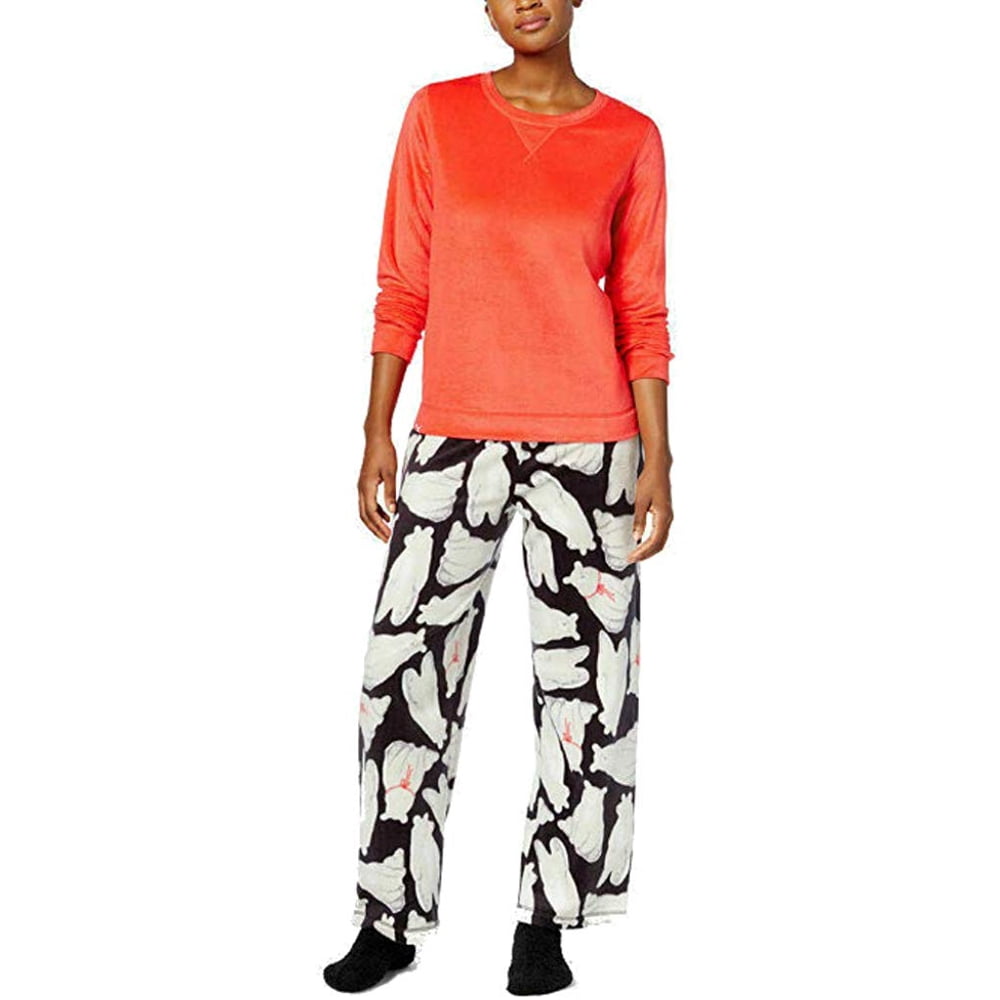 Hue HUE Womens Pajama Set with Matching Socks (Lollipop, Small