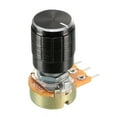 thumbnail image 3 of Uxcell 5 packs Variable Resistors Single Turn Rotary Carbon Film Taper Potentiometer, 3 of 5