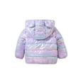 thumbnail image 2 of hirigin Toddlers Winter Puffer Jacket, Shiny Hooded Ears Long Sleeve Full Zipper Down Jacket Outwear for Boys, Girls, 1-5 Years, 2 of 9