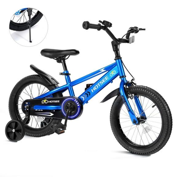 16 Inch Kids Bike Girls and Boys Blue Kids Bicycle with Training Wheels, Kickstand