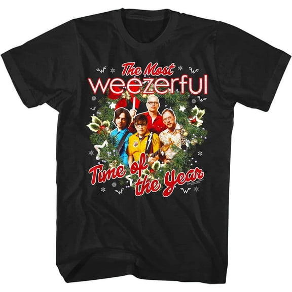Weezer Most Weezerful Time of the Year Men's T Shirt (Black, Big&Tall3XLT)