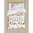thumbnail image 3 of Ambesonne Cat Colorful Cats in Different Poses Duvet Cover Set, 3 of 3