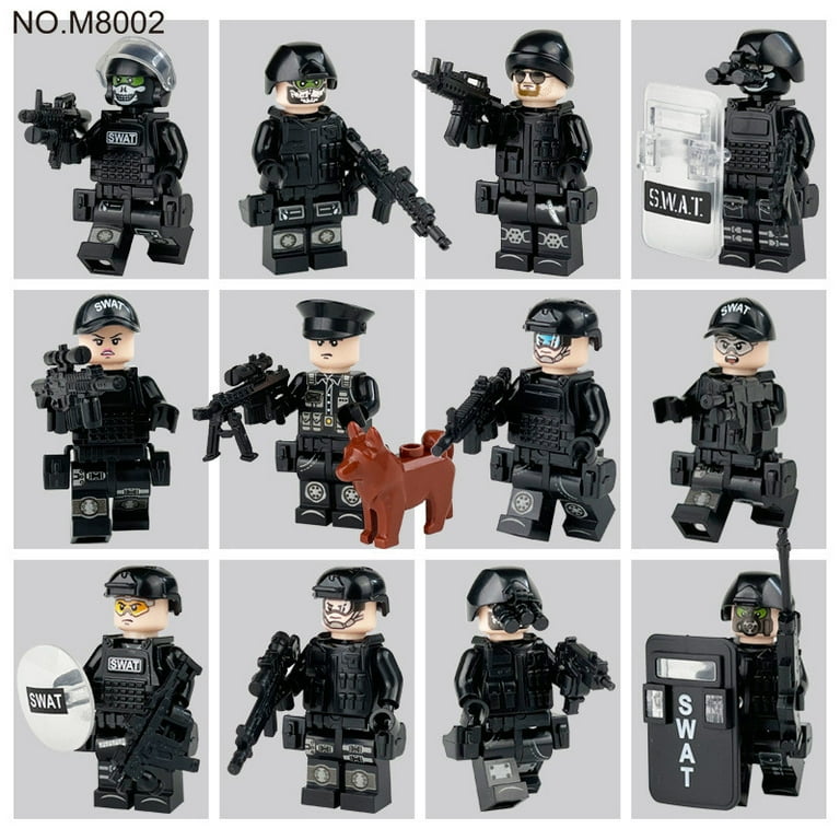 SWAT Team Special Forces 12 Custom Minifigures + Jeep - L42