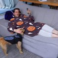 thumbnail image 3 of Wearable Oversized Blanket,Halloween Elements Pattern Wearable Blanket Hoodie for Adults,Cozy Hooded Blankets with Super Pockets,Super Warm Fuzzy Pullover for Women & Men, 3 of 6